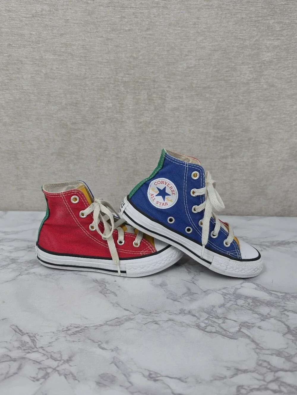 Converse Kids' High Top Sneakers Primary Colors Colorblock Red Blue Yellow Green